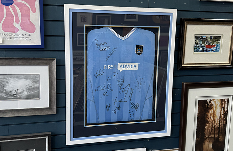Framed football shirt